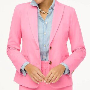 New J.Crew Double Breasted Cotton Blend Bright Flamingo Blazer/Suit Jacket 6 NWT